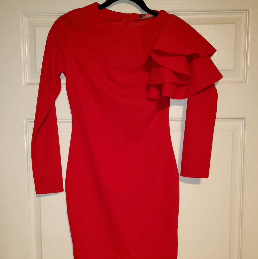 Sexy red fitted dress